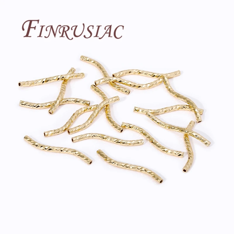 Perline tubolari a forma di S, tubo placcato oro 18 carati per accessori per la creazione di gioielli