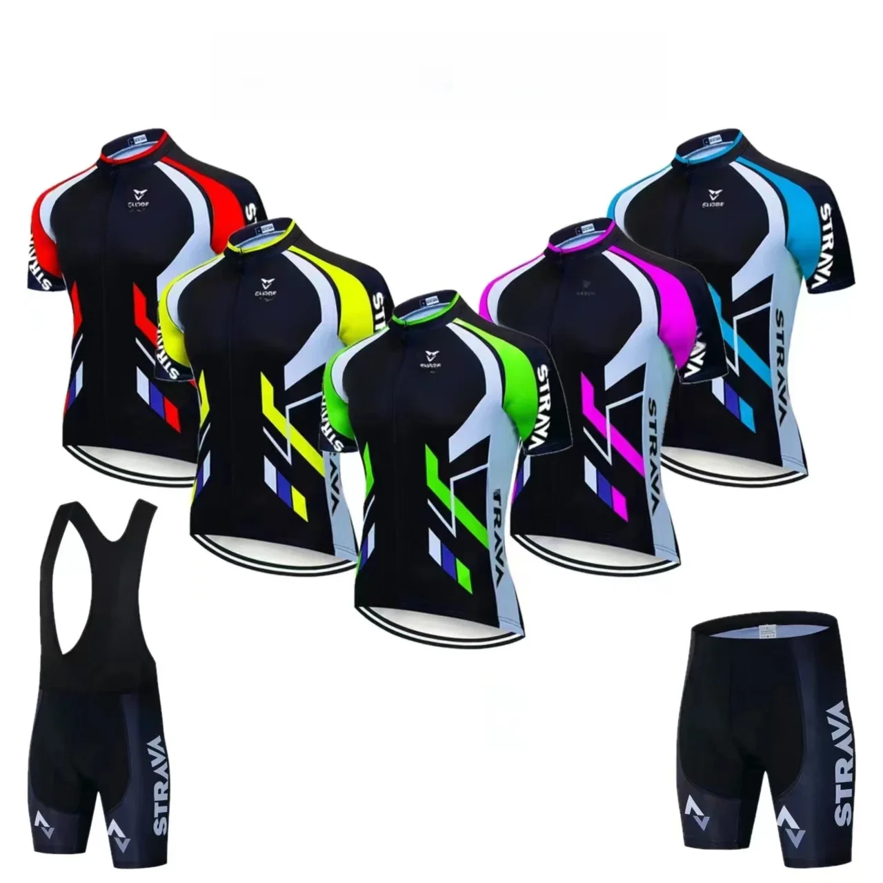 AliExpress Strava Bicycles Cycling Jersey Set MTB Mens Cycling Maillot Summer Cycle T-Shirt Bib Shorts Suit Triathlon Mountain Bike Clothes