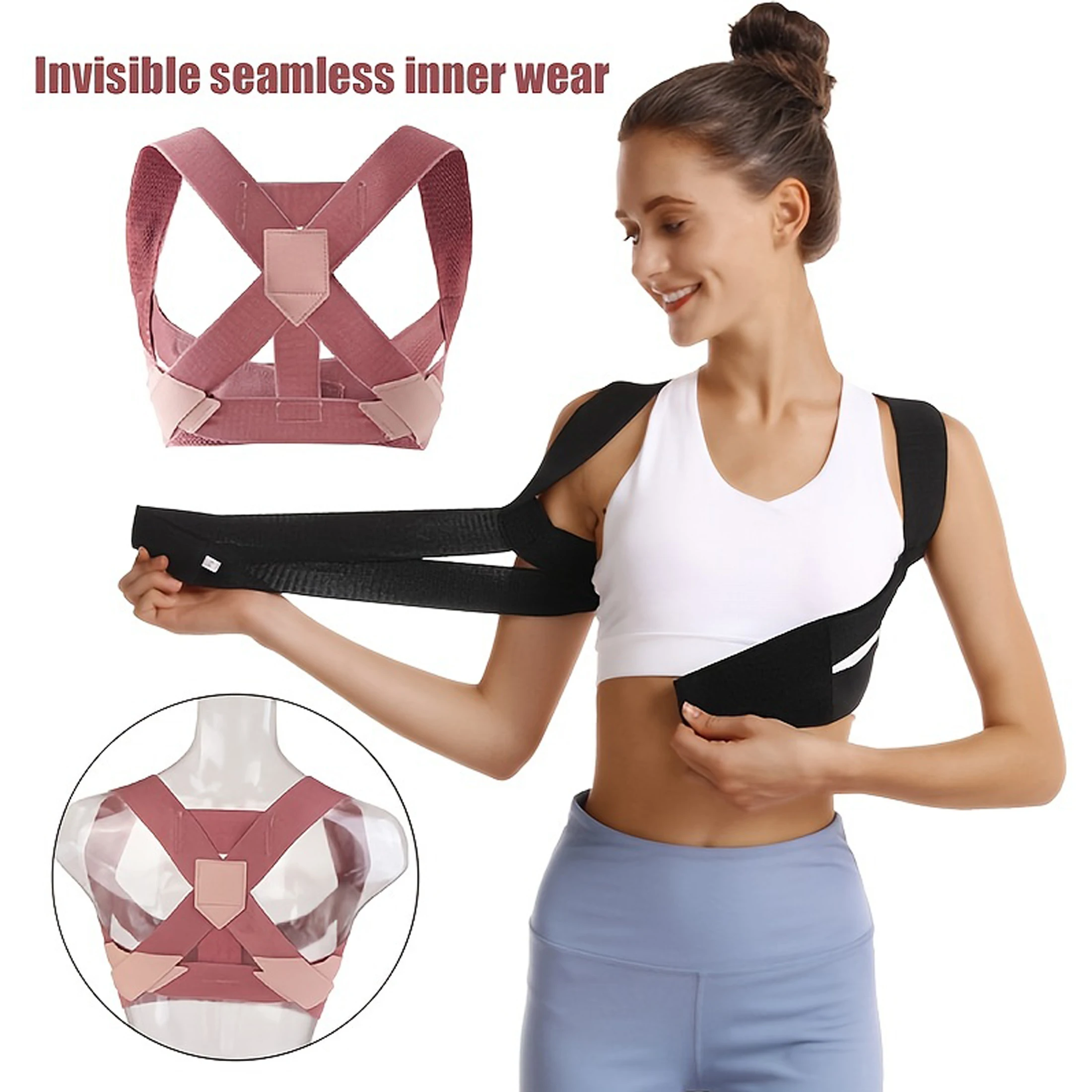 Posture Corrector Invisible Back Brace For Hunched Shoulders,Adjustable Comfort Fit,S/M/L Sizes, For Posture Improvement