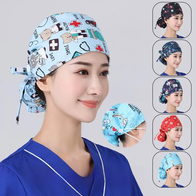 Chapeau de gommage unisexe, réglable, absorbant la sueur, pour Salon de beauté, casquette de soins, laboratoire, animalerie, infirmière, médecin, casquettes de travail