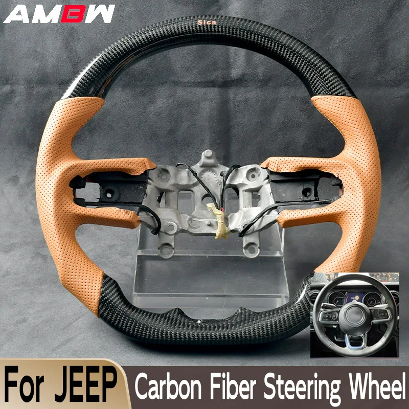 

Customized carbon fiber steering wheel For JEEP JL JK Grand Cherokee Wrangler 2015 2016 2017 2018 2019 2020