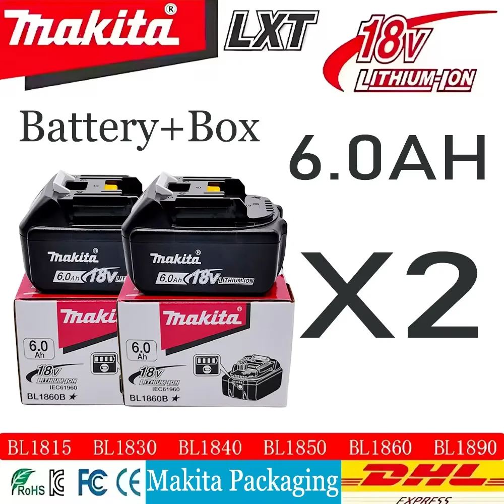 Akumulator Makita 18V do narzędzi Makita, akumulator 18650, akumulator do narzędzi Makita 18V, wymienny, BL1860B + ładowarka.