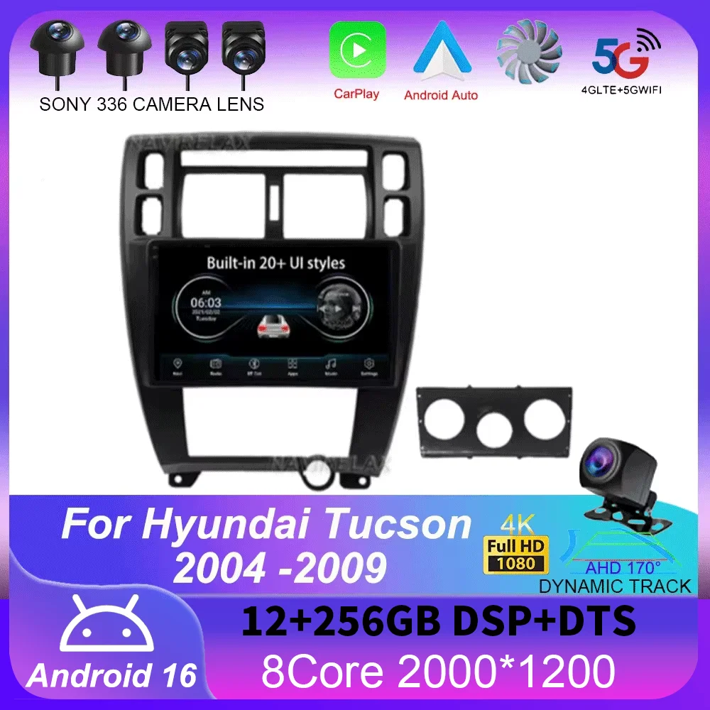 

Android 16 For Hyundai Tucson 2004 2005 2006 2007 2008 2009 Car Radio Multimedia Stereo Video Player GPS Navigation Carplay Auto
