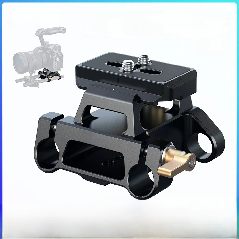 SmallRig Arca-Typ-Montageplatten-Set mit 15 mm Doppelstangenklemme, universelle integrierte Arca-Swiss-Grundplatte mit Schnellwechselplatte 5365