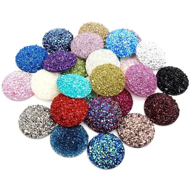 Nowe mody 10 sztuk/partia 20mm 25mm Mix kolory naturalny styl rudy mieszkanie powrót żywica Cabochon dla Cameo baza akcesoria do... — zdjęcie 2