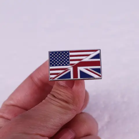 Badge drapeau de l'amitié américaine britannique, Badge en émail, épingle, bijoux