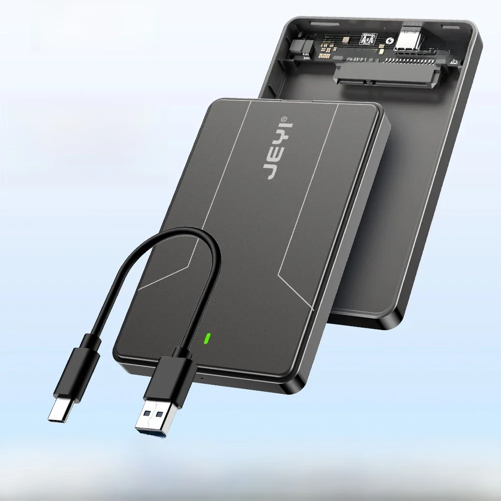 JEYI 2.5 inch External Hard Drive Enclosure Type C 3.1 to SATA III for 7mm and 9.5mm SATA HDD SSD Tool Free [UASP Supported]