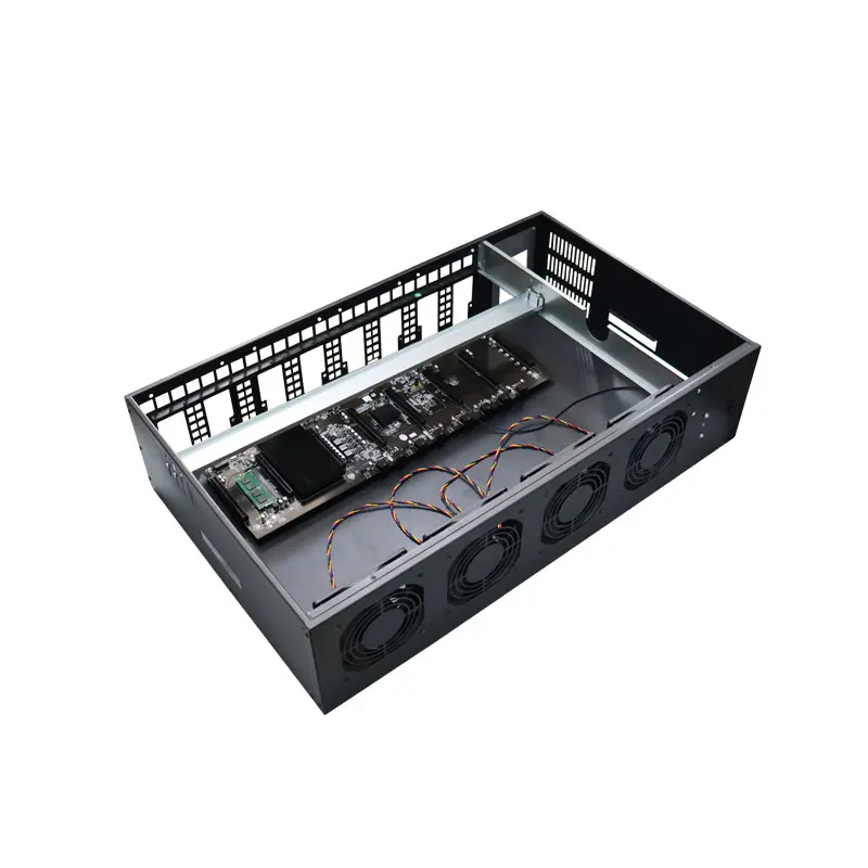 8 GPU PC Mining Case Chassis 70mm Spacing Full Case For GPU 3070 3080 Support GPU Case Motherboard 8 GPU Riserless Computer