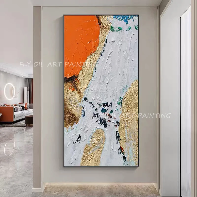 

Hand-painted abstract simple modern thick knife landscape picture Oil Painting on Canvas Wall Art as a gift unframe