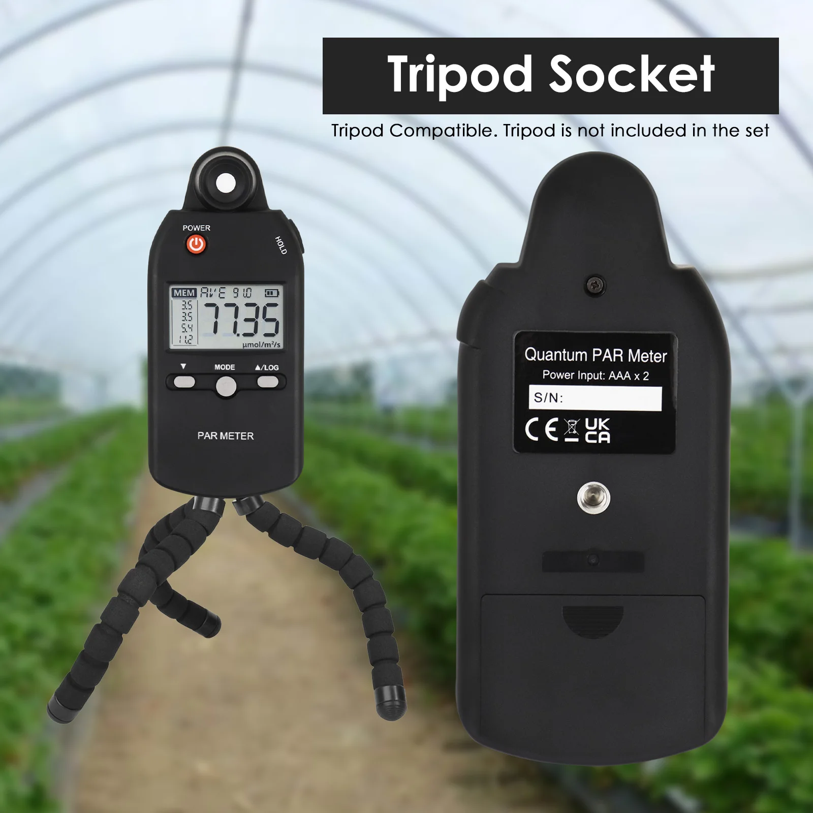 Quantum PAR Meter Full-Spectrum High Precision PPFD Tester for Photosynthetic Activity Indoor and Outdoor Plants 400-700nm Range