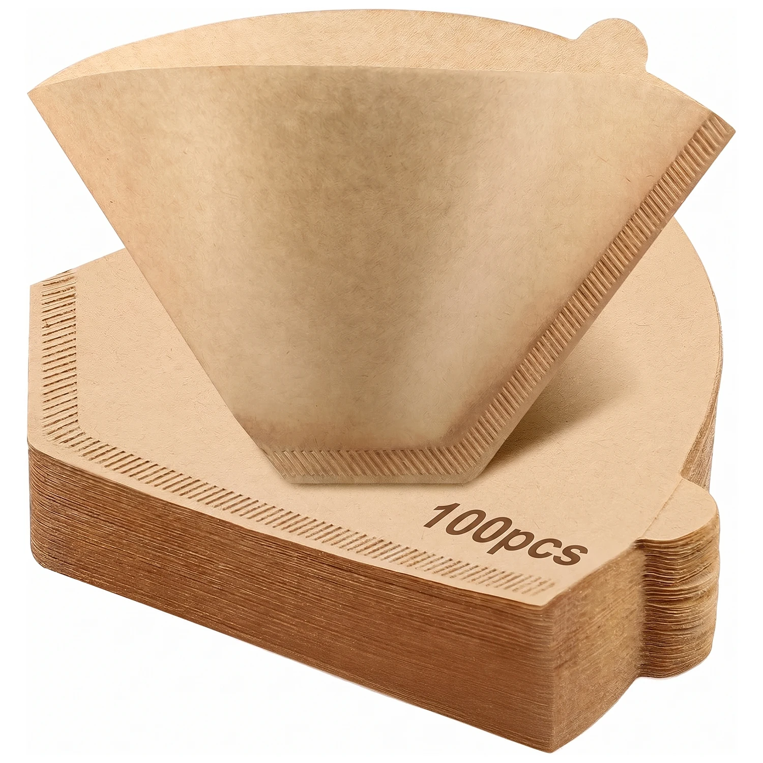 100 Count  Cone Coffee Filters, Unbleached, Disposable, Compatible with Pour Over and Drip Coffee Maker