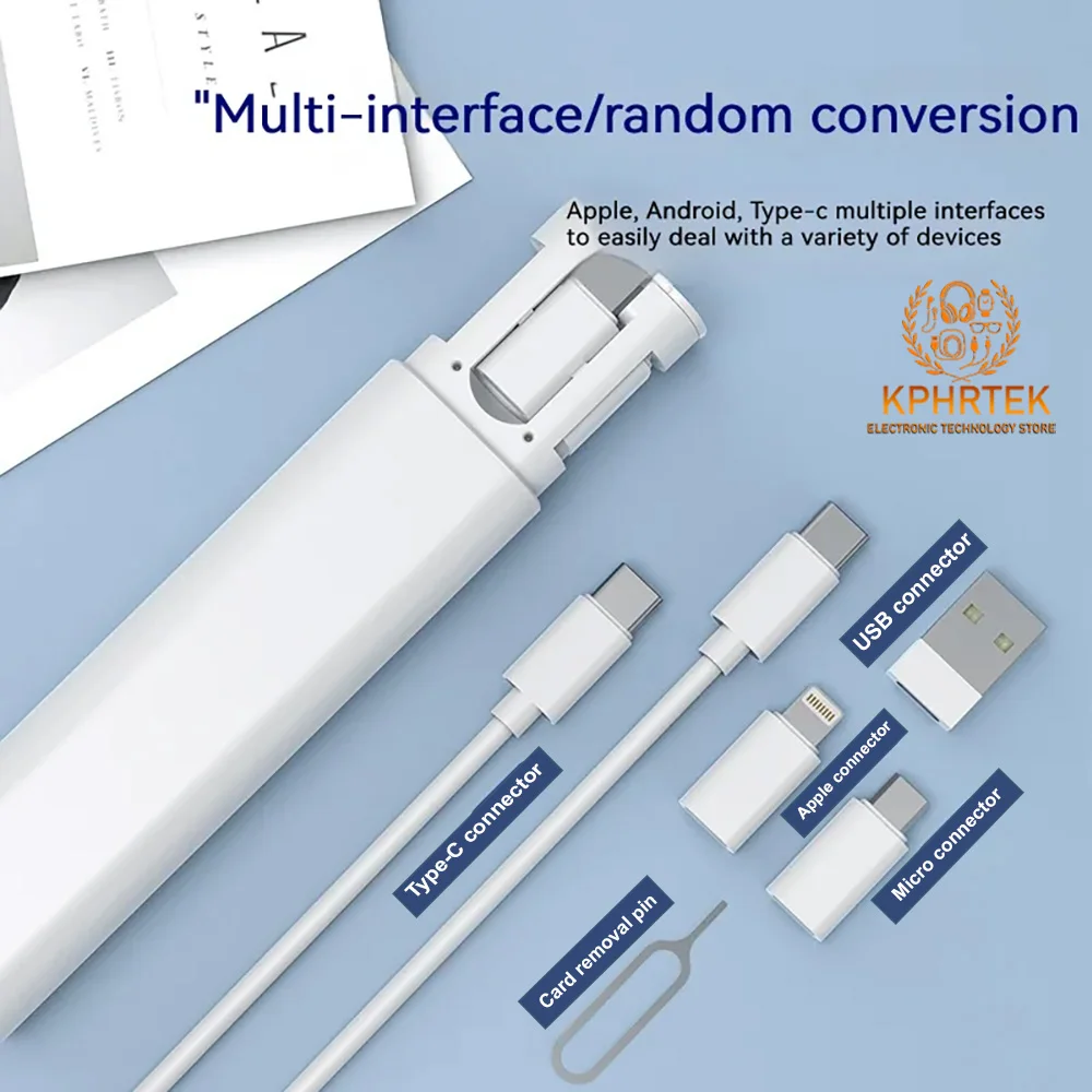 50 PCs Digital box data cable multi-function one-to-three adapter adapter mobile phone holder uses type-C