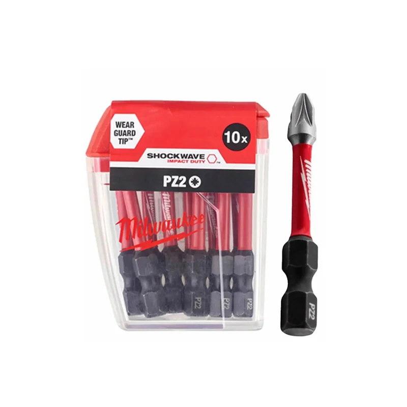 Milwaukee Pz2 50mm 10 Piece Screwdriver Bits Set Cordless Drill Equipment Magnetic Screw Bit Hand Tools