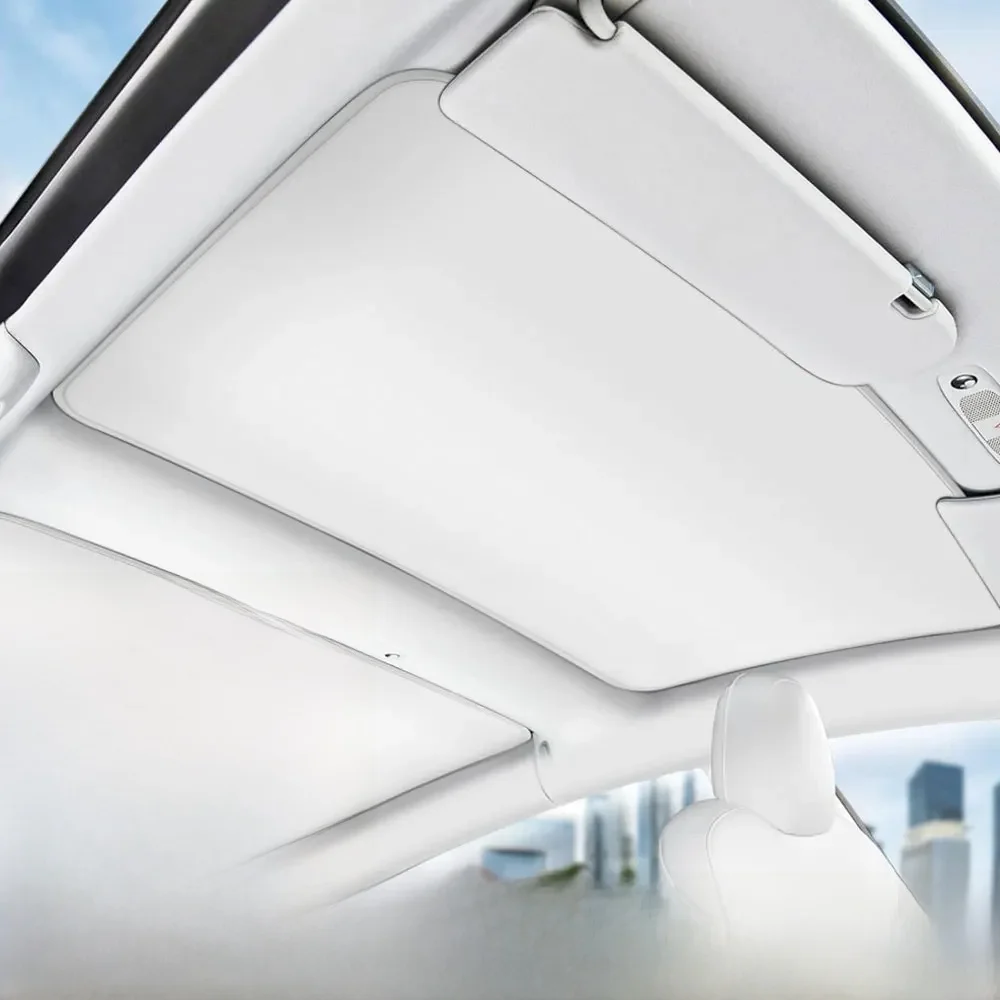 Dla Tesla Model 3 2017-2023 Szyberdach Upgrade Ice Cloth Buckle Sun Shades Szklany dach Przedni tylny świetlik — zdjęcie 2