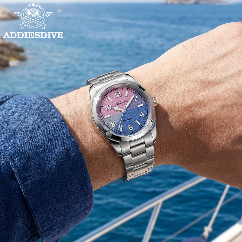 ADDIESDIVE Miyota 2035 Quartz Women Watches Top Brand 36mm Sapphire Glass 100m Waterproof Business Steel Woman Watch Luminous