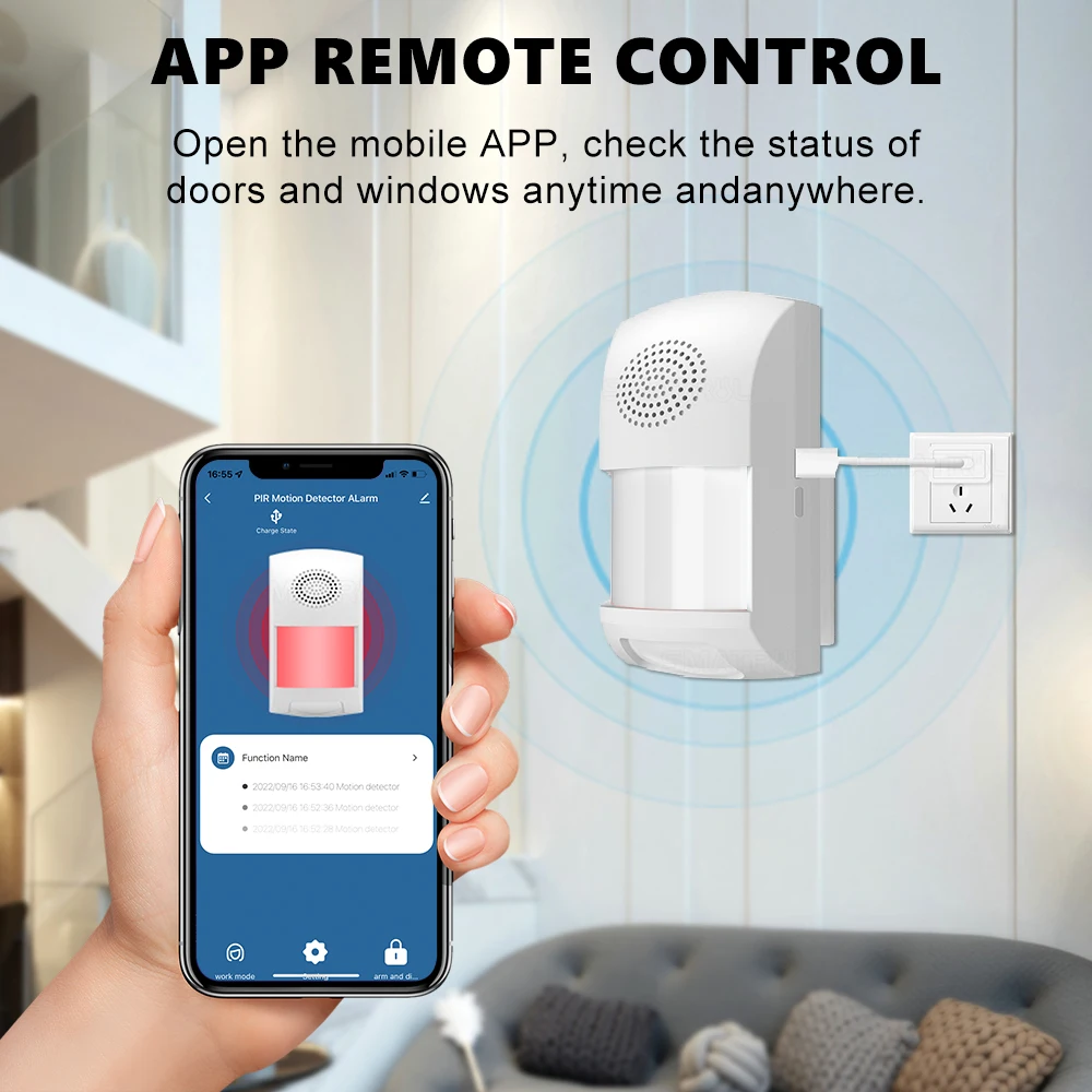 Tuya Smart WiFi PIR Motion Sensor Infrared induction Usb Home Burglar System Detector Alarm Pet Immune APP Remote Control Timing