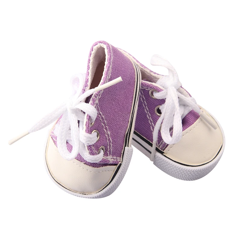 7 Cm Canvas Doll Shoes For 18 Inch American Doll 11 Colors Cloth Doll Shoes Boots Sneakers For 43 Cm Baby New Born&OG Girl Doll