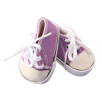 7 Cm Canvas Doll Shoes For 18 Inch American Doll 11 Colors Cloth Doll Shoes Boots Sneakers For 43 Cm Baby New Born&OG Girl Doll 3
