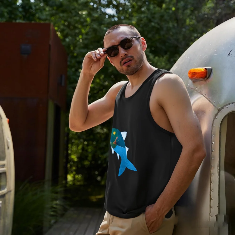 

Модная майка в стиле Y2k, трендовая повседневная майка без рукавов с изображением мультяшного человека, рыбалка в рыбном виде, удобный выбор