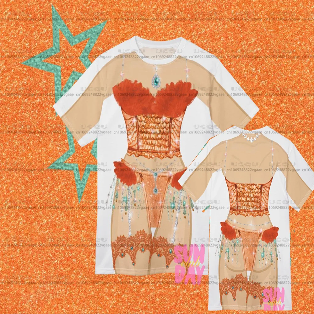 Bride Bikini T-Shirt Dress Costume Fun Loungewear Unique Gift Top Tee Fun Chain Gem Showgirl Cosplay Skirt Party Hawaii 2026