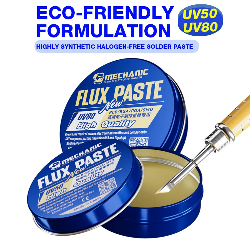 MECHANIC LEAD-Free Solder Paste UV50 UV80 UV10 Soldering Flux for Mobile Phone PC PCB SMD Chip BGA Repair Tools No-Clean Solder