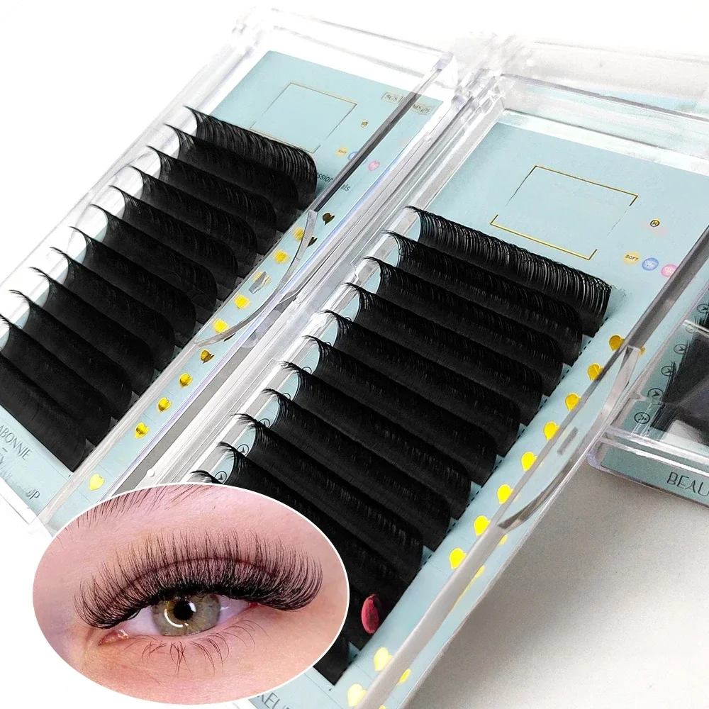 Abonnie Cashmere Klassieke individuele wimperextensions Ultra matzwarte wimpers Pluizige cilia Alle maten Cilios - afbeelding 2