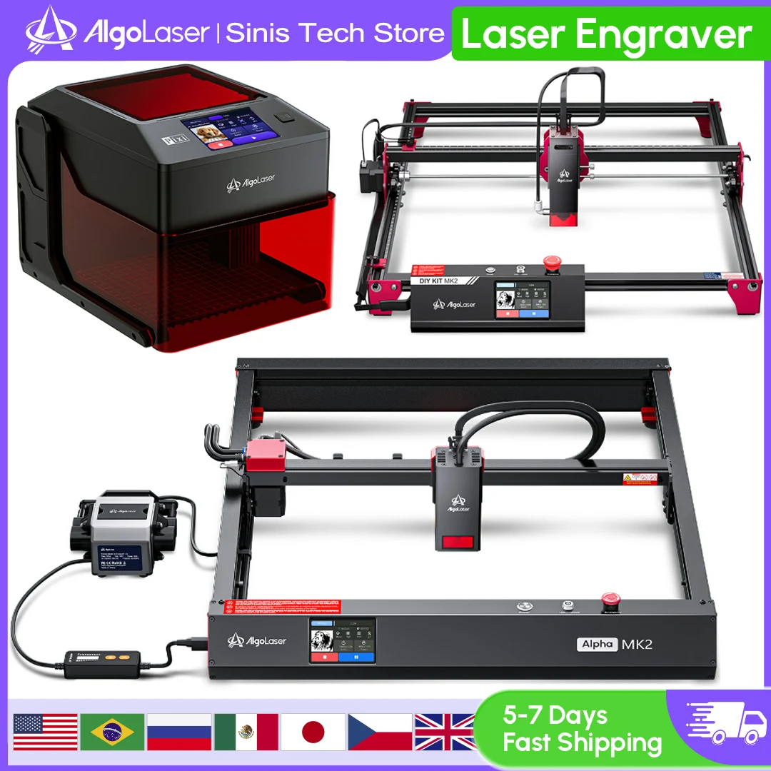 

AlgoLaser Laser Engraving 10W 22W Touch Screen For Business Engraving Cut Plywood Wood Engrave DIY Laser Cut Engraving Machine