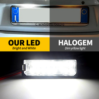 2PCS Car Rear 18-SMD LED License Number Plate Light Canbus For VW Passat B6 CC Eos Golf 4 5 6 7 MK7 Polo Superb Seat Leon Altea