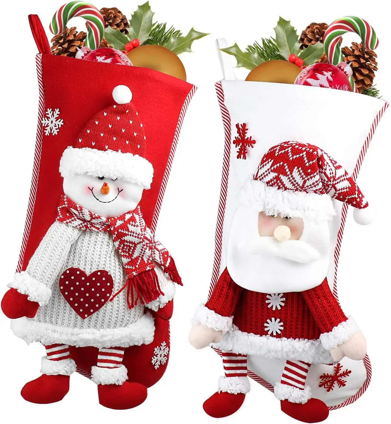 

Подвесные рождественские домашние украшения большие красные белые рождественские носки Санта-Клаус Снеговик рождественские чулки