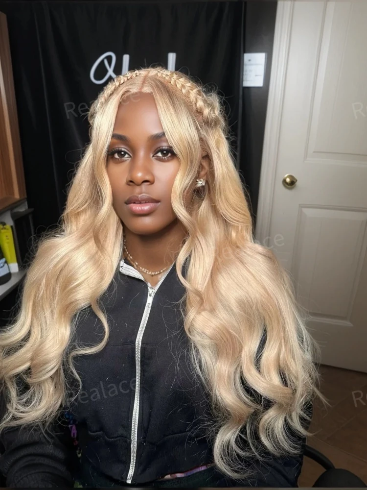 

30 Inches Body Wave 613 Honey Blonde Transparent Lace Front Human Hair Wigs Brazilian 13x6 Lace Frontal Colored Wig On Sale