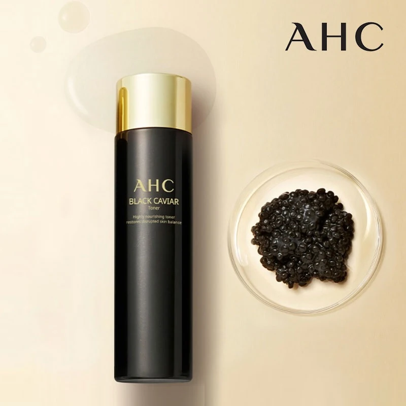 تونر كافيار أسود من Ahc، 140 مل، مغذي للبشرة، مرن عالي، مضاد للشيخوخة