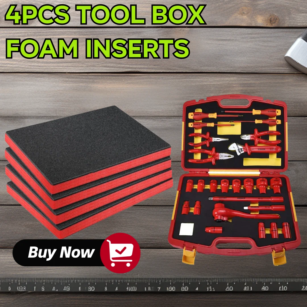 4PCS Tool Box Foam Inserts for Cases Tool Box Liner Storage Tabletop Miniatures Tool Box Camera Case Foam Case Insert Sheet
