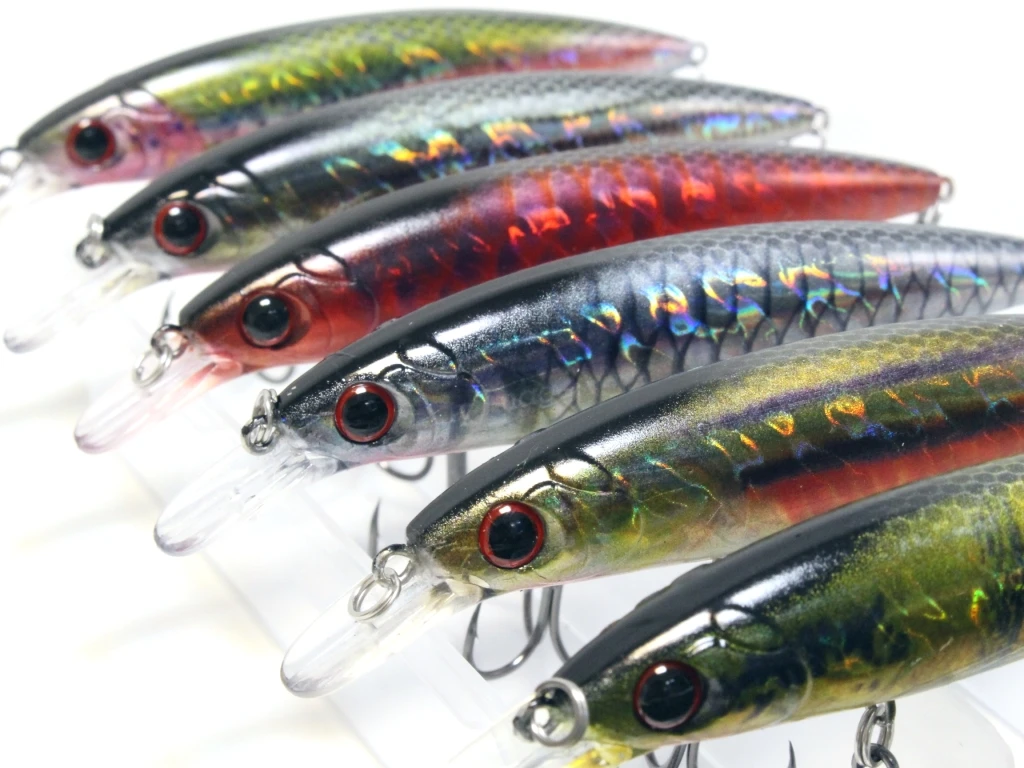 

wLure 6 Lures per Pack 11cm 15g Minnow Fishing Lures Real Skin Painting Weight Transfer Size 4 Treble Hook Fishing Lures HM600KB