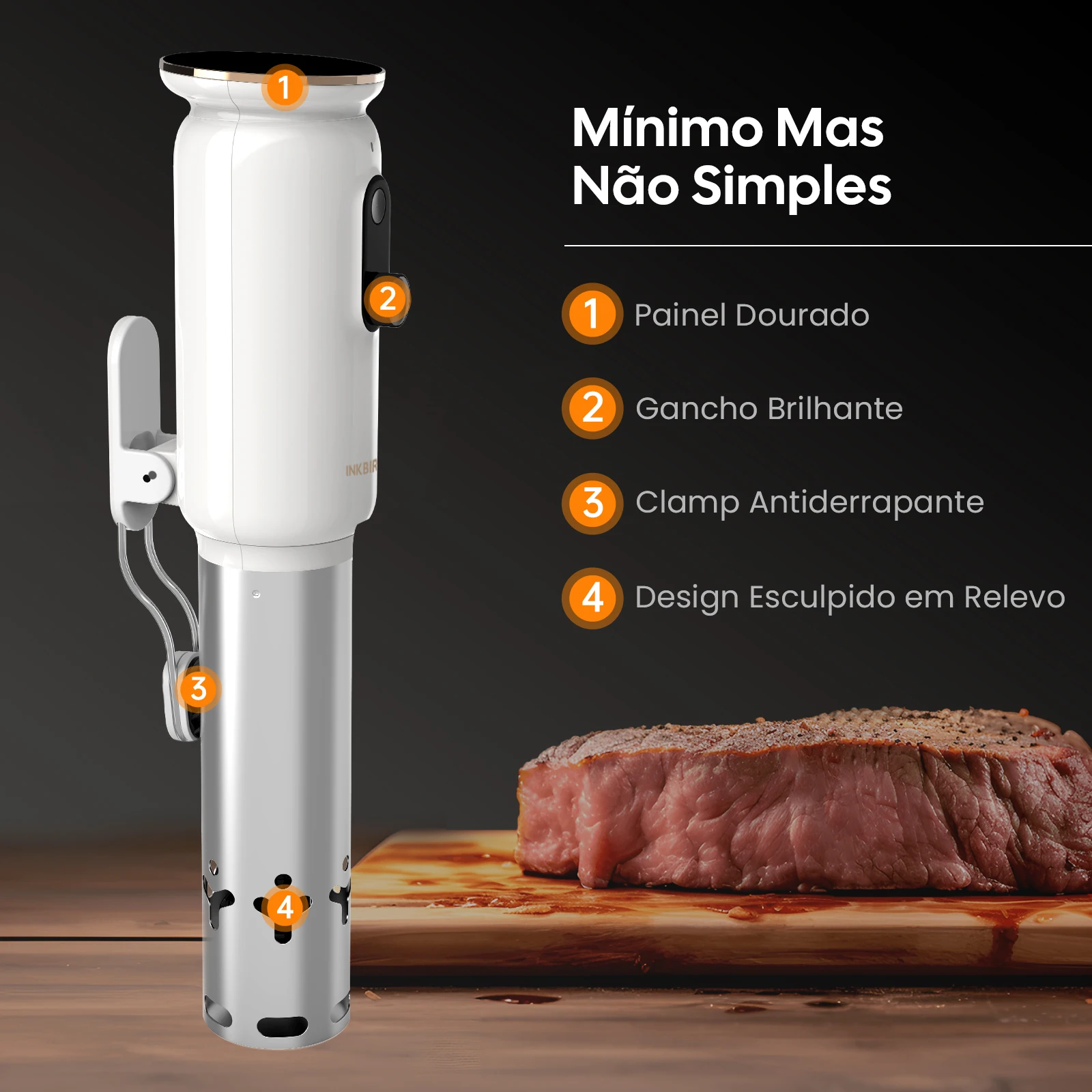 INKBIRD WiFi Sous Vide Machine ISV-101W 1000W Sous Vide Cooker 3D تسخين توزيع المياه مع قوائم محددة مسبقًا للتطهي