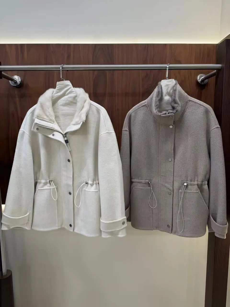 Autumn and Winter Comfortable  Mink Collar Coat