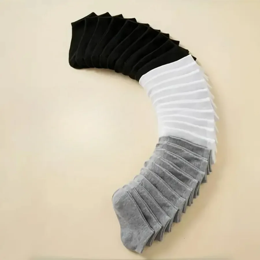 黒、白、グレーのスポーツソックス 25 足、防臭、抗菌、しわになりにくい、フィットネスヨガに最適