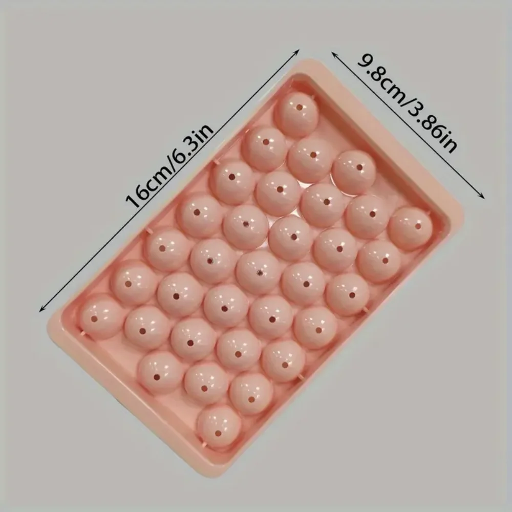 Round Ice Cube Tray, 2-Piece Set, 33 Ice Cubes, Multiple Ice Cube Trays, Reusable Ice Cubes, BPA-Free, Suitable for Parties