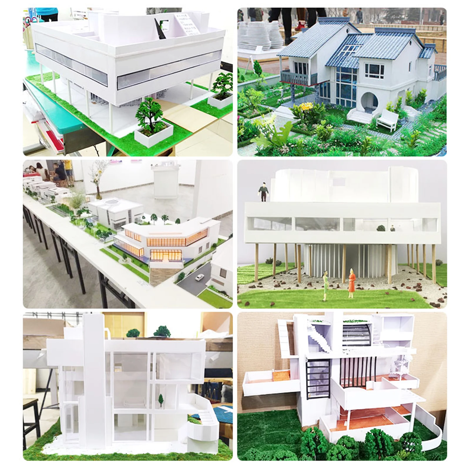 5Pcs Foam Plate Miniature Landscape Building Model Diorama Base PVC Square Boards Foam White Photo Framing Crafting Modeling