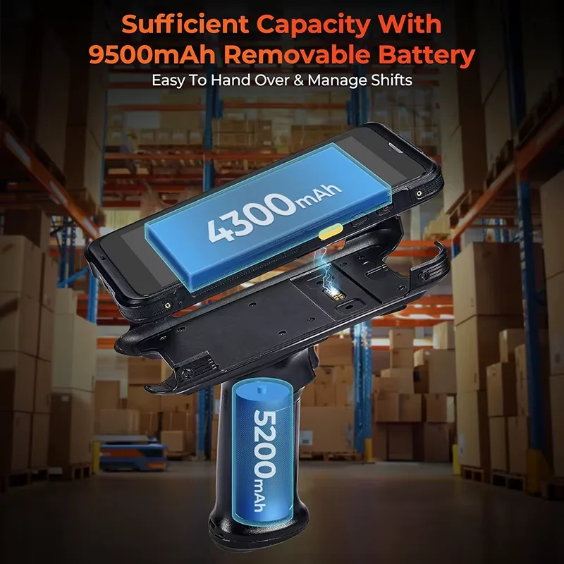 5.5 Inch Android Industrial Handheld Terminal PDA with QCta-Core CPU 1D 2D Barcode Scanner Rugged Design for Business Use