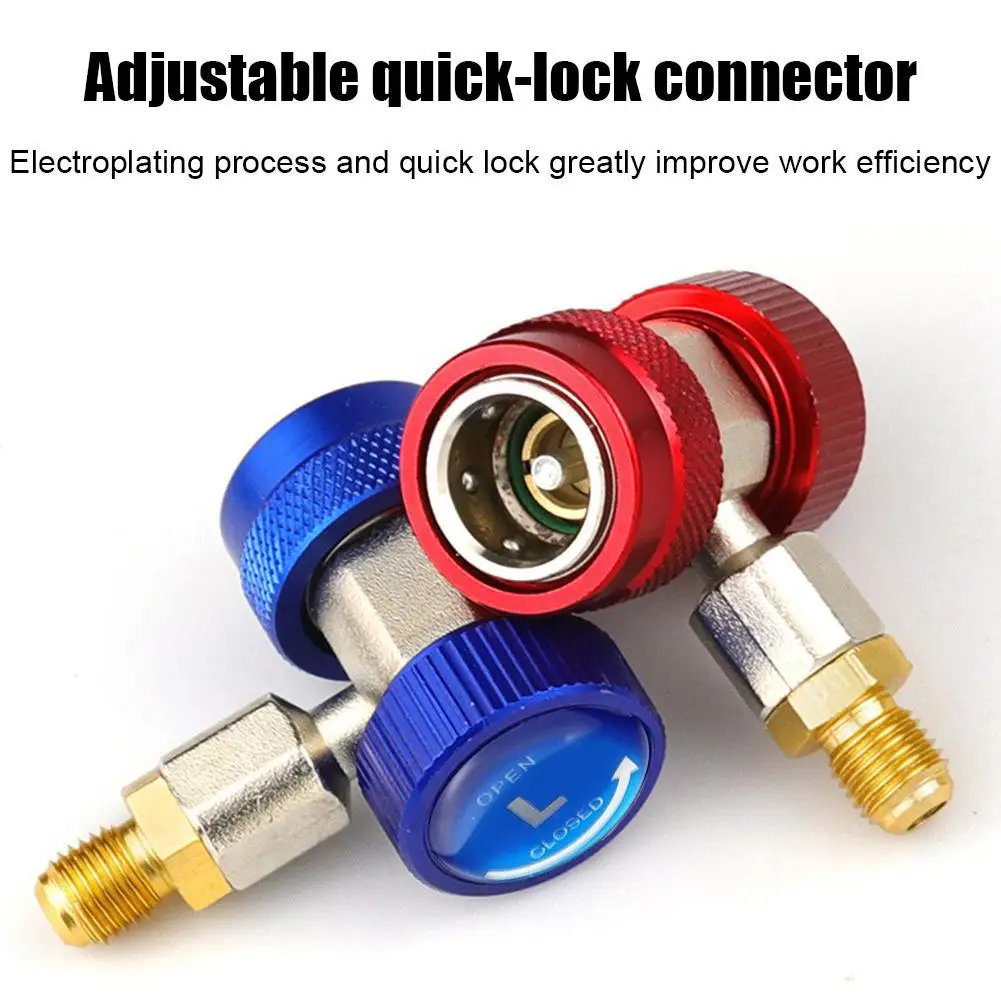

Fluorine Adjustable Quick Connector R134a For Automotive Air Conditioning Liquid High And Low Pressure Refrigerant Conversion1