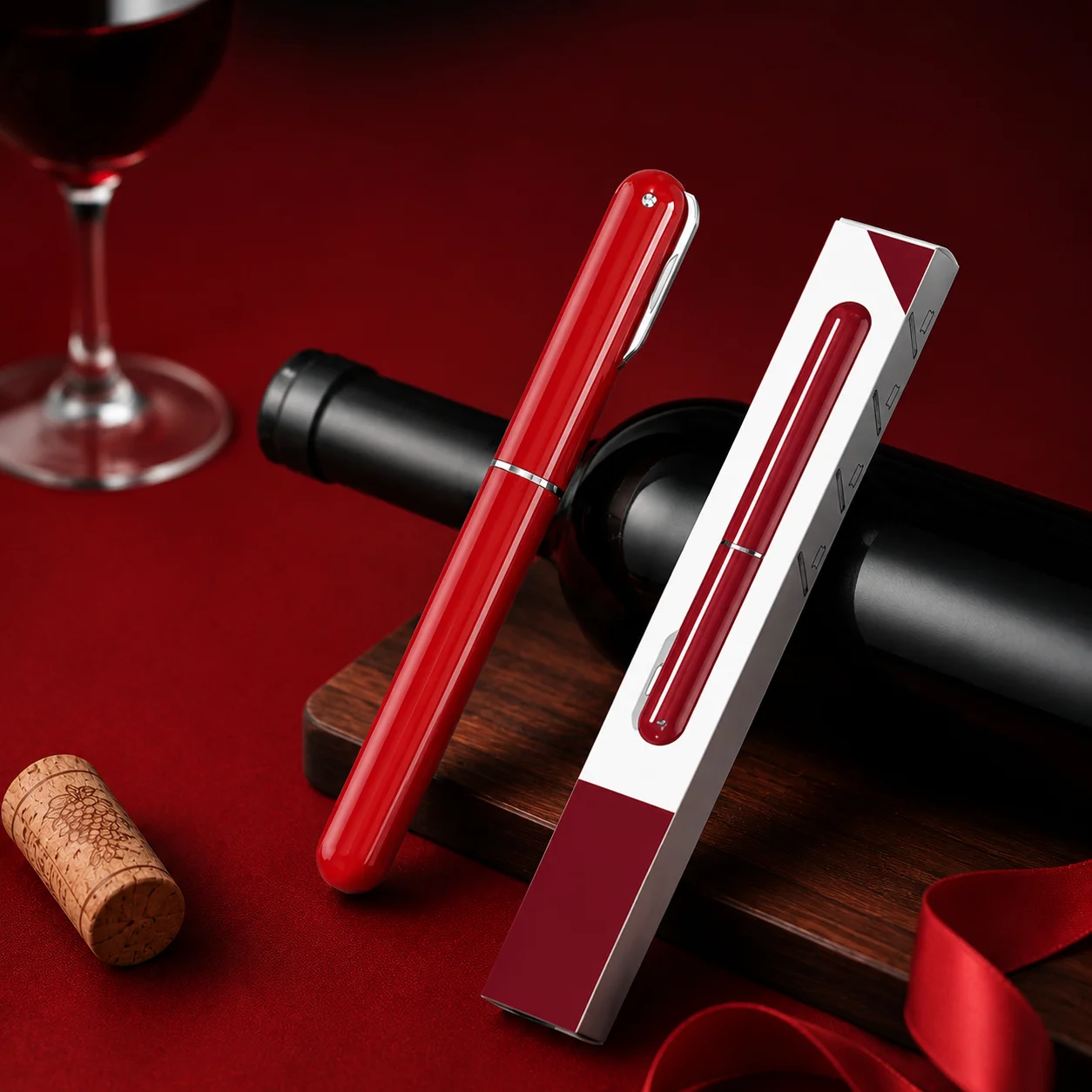 Abridor de Vinho 2 em 1 com Bomba a Vácuo e Cortador de Folhas em Aço Inoxidável Kit Prático para Vinhos Tintos