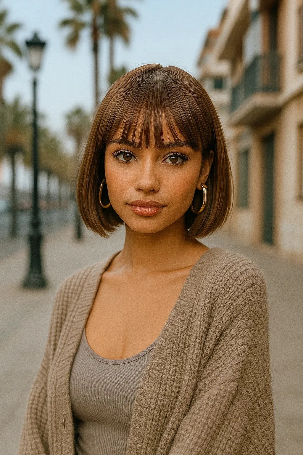 

Синтетический короткий коричневый парик с прямыми волосами для женщин, для повседневной носки, с естественным видом, термостойкий.