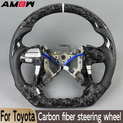 For Toyota HILUX VIGO COROLLA CAMRY HIGHLANDER INNOVA Carbon Fiber Steering Wheel Be Custom Perforated Leather