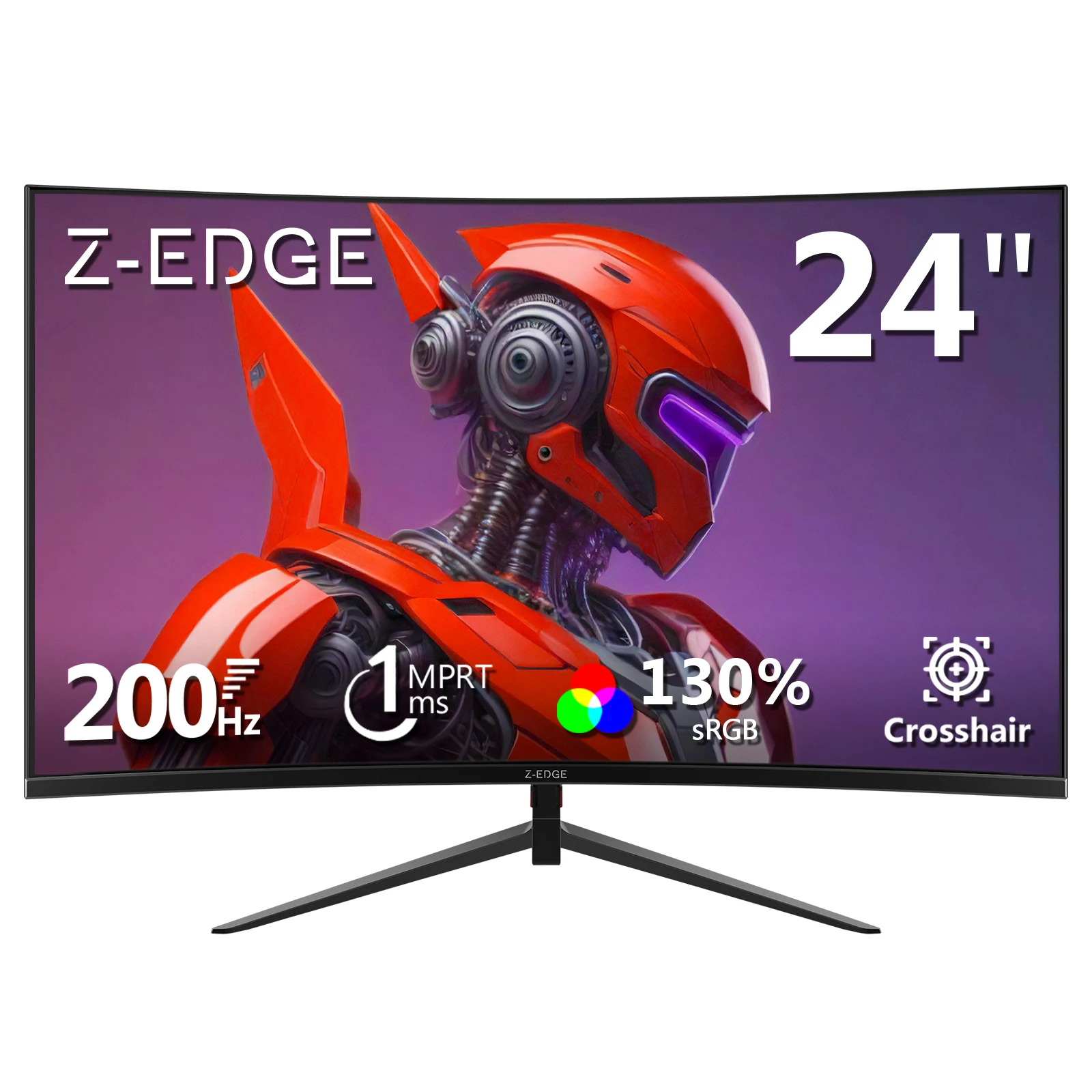 Z-EDGE 24-Zoll Gaming-Monitor – 1920 x 1080 Full HD, 200 Hz, 1 ms MPRT, 1650R Curved, HDR, FreeSync, 16:9 VA-Panel, 300 cd/m², 16,7 Mio. Farben, ultraschlankes Rahmendesign, VESA-kompatibel