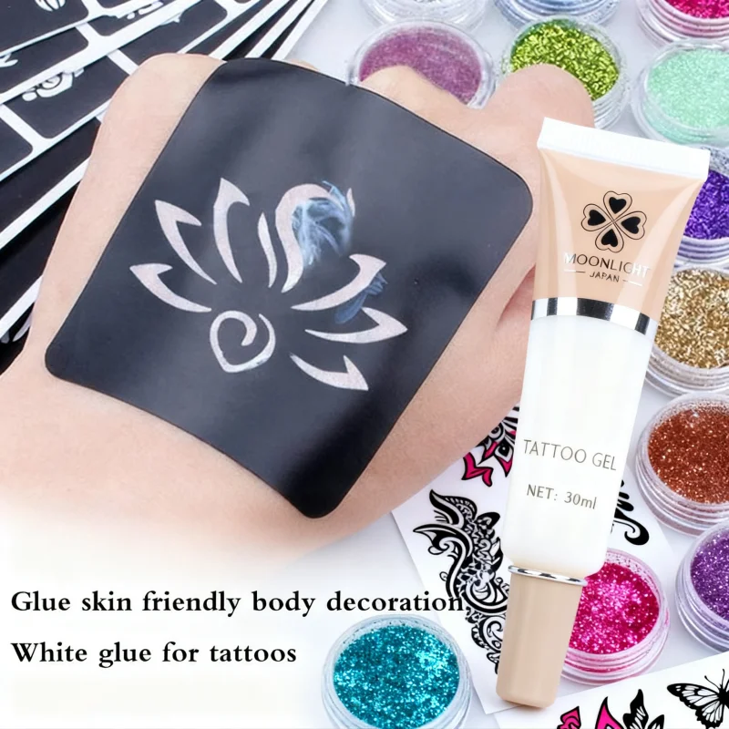 

1/2/5 шт. белый блестящий клей для татуировки 30 мл временный клей для боди-арта для вспышек и блестящих татуировок безопасный и легко моется