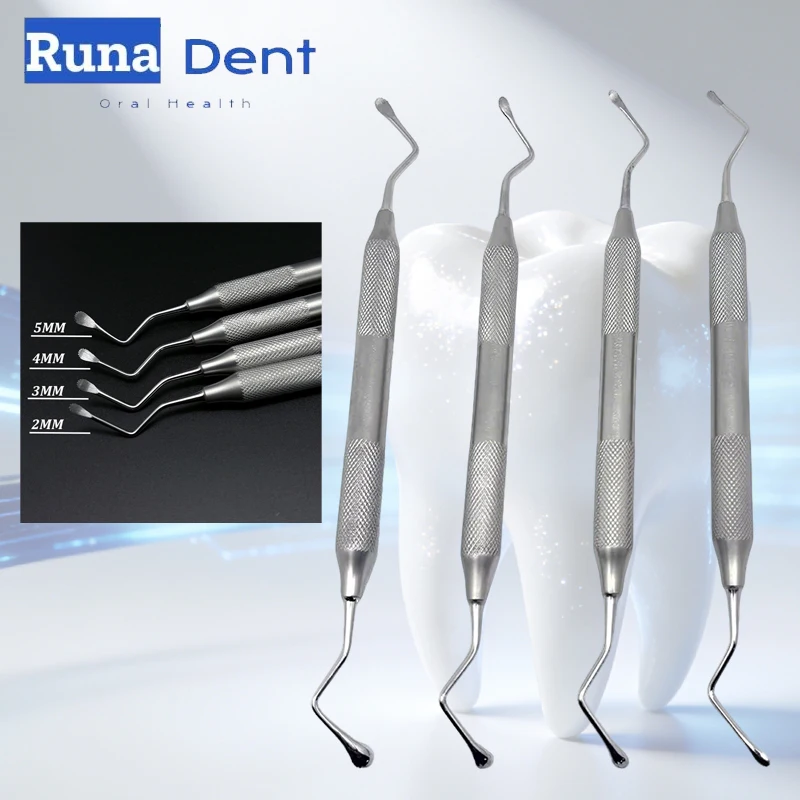 

Dental Excavator Stainless Steel Double Ended Spoon Excavator Curette Jagged Scaler for Plaque Removal Tool