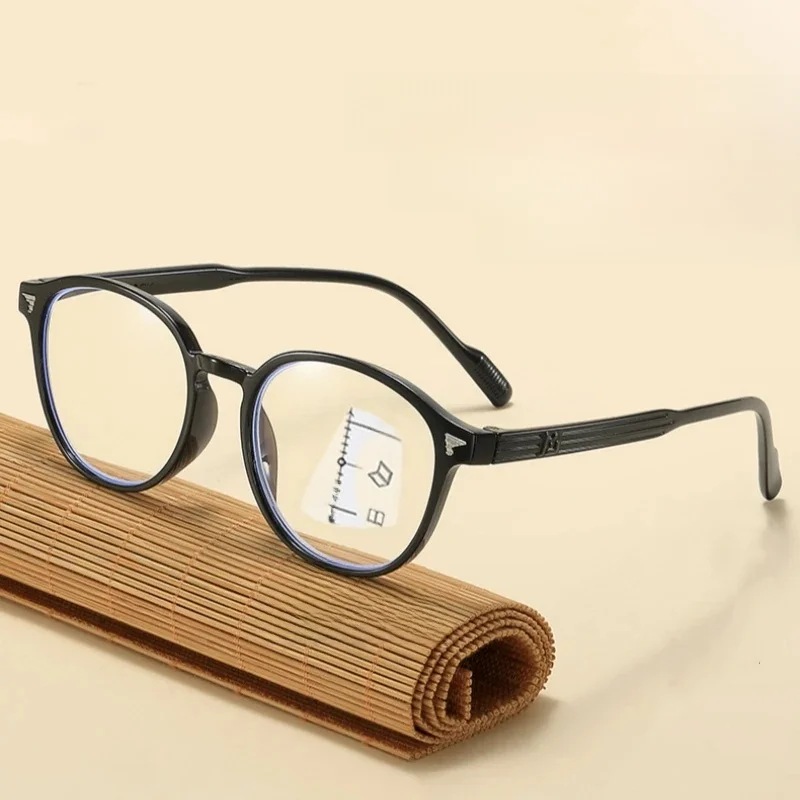 Lunettes de lecture rondes multifocales progressives rétro, pour presbytie à double usage lointain et proche, Anti-lumière bleue, nouvelle collection