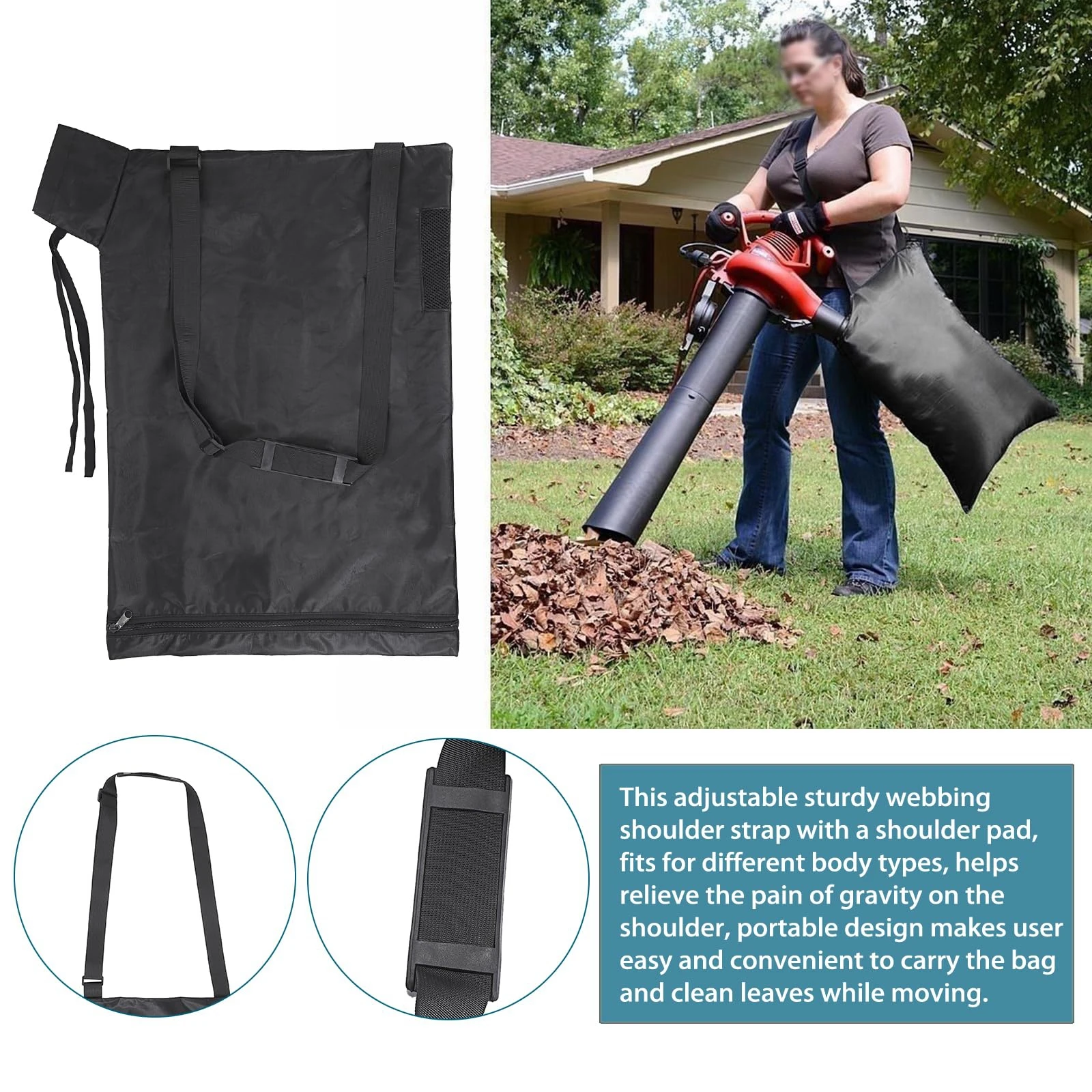 Leaf Vacuum Blower Bag Leaf Vacuum Cleaner Leaf Collection Bag Waterproof Dustproof Suitable For Outdoor Gardens Patios