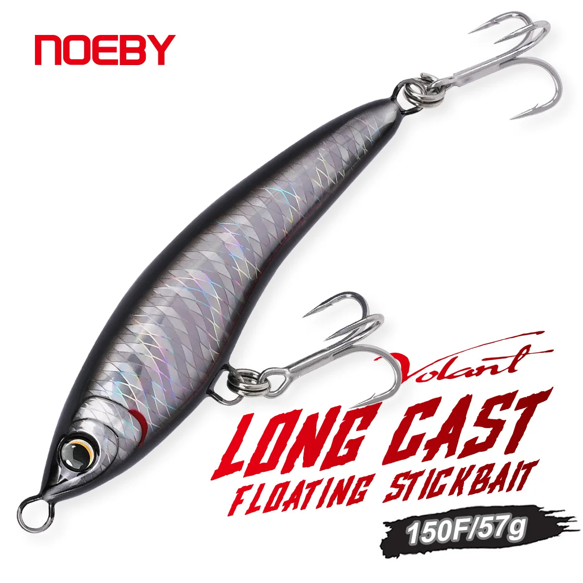 NOEBY 150mm 57g VOLANT Stickbait Angelköder Schwimmender Hartköder Weitwurf-Oberflächenköder Salzwasserköder Thunfisch GT Königsmakrele Meeresangeln