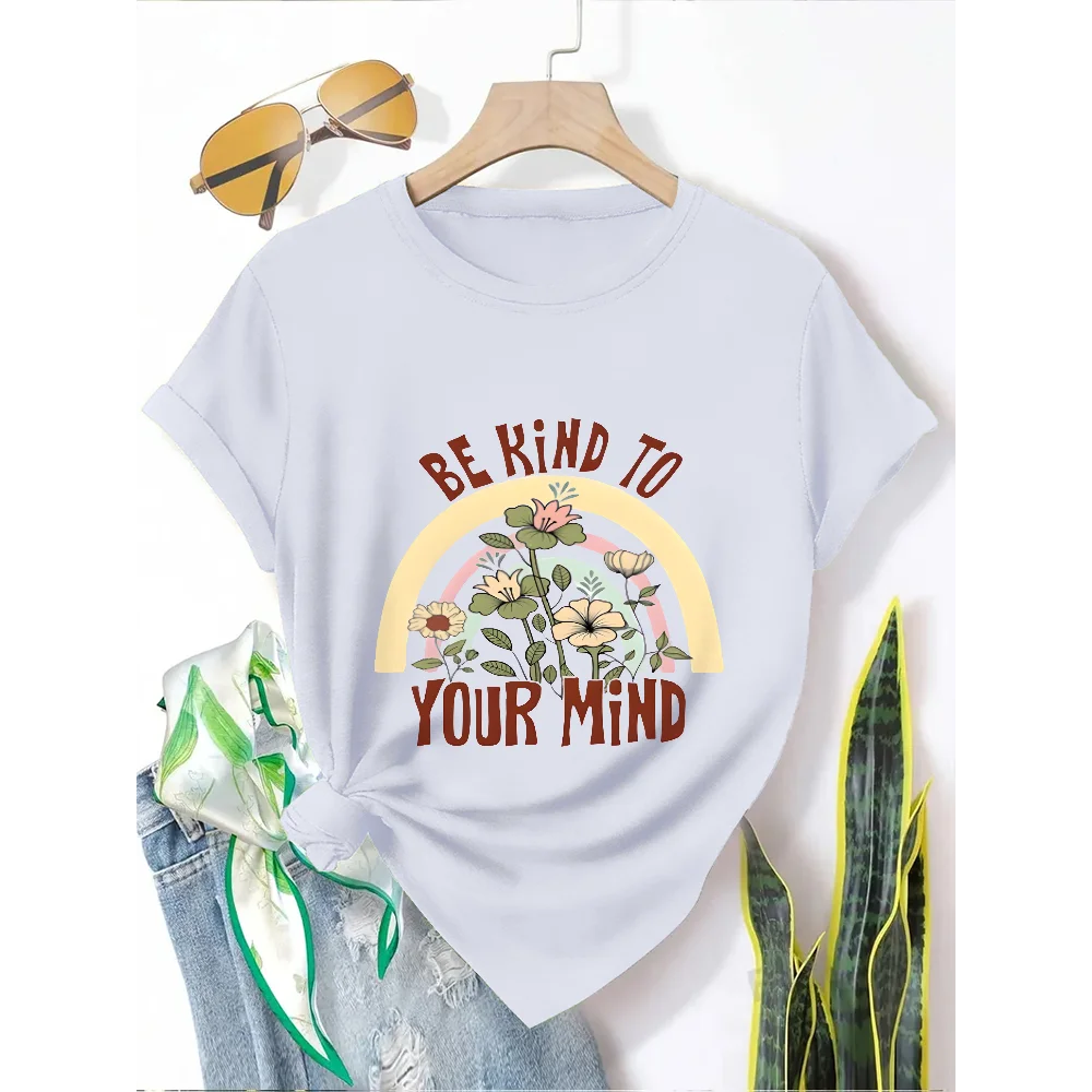 

Flowers English Arc Elegant 2025 Hot Women Graphic Tshirt Vintage Casual Streetwear Y2k Style Cotton Tee Fashion Loose Fit Top